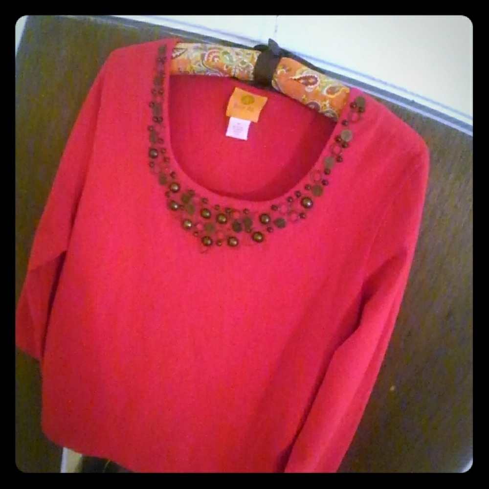 Long sleeved red top
